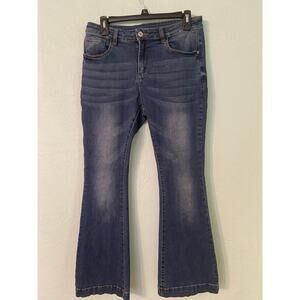 Unbranded Jeans Women's Blue Bell Bottom Button Up Medium 28x29